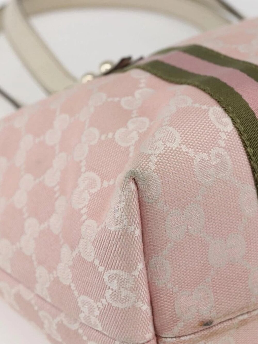 GUCCI GG Canvas Sherry Line Tote Bag Pink Gold - Picture 4 of 16